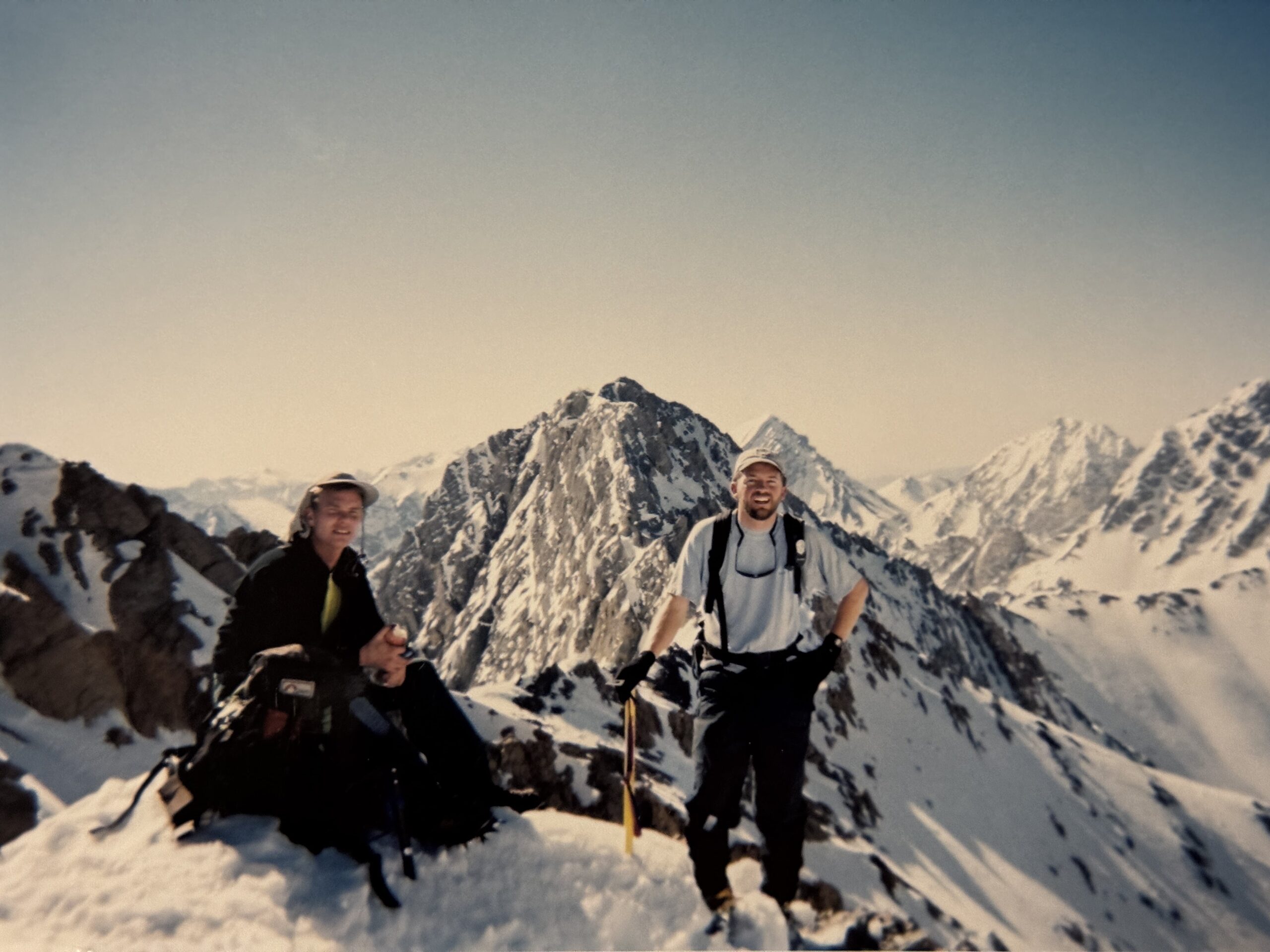 Click for a larger view in a new tab or window Eric Jones (left) and the author, High on Borah Peak, Idaho Courtesy & Copyright Eric Newell, Photographer