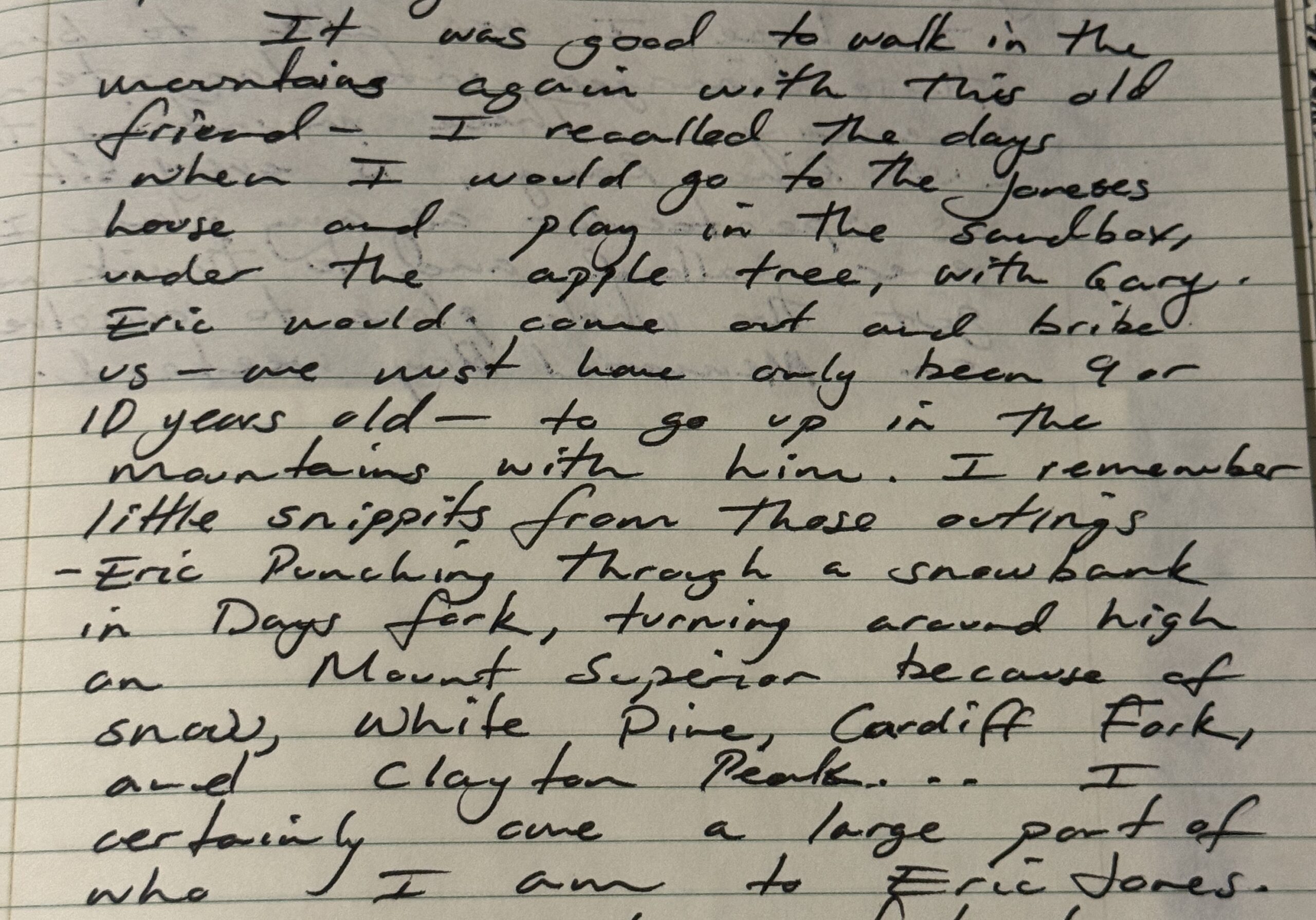 Click for a larger view in a new tab or window The Author's Journal Entry From Borah Peak 2003. Courtesy and Copyright Eric Newell, Photographer