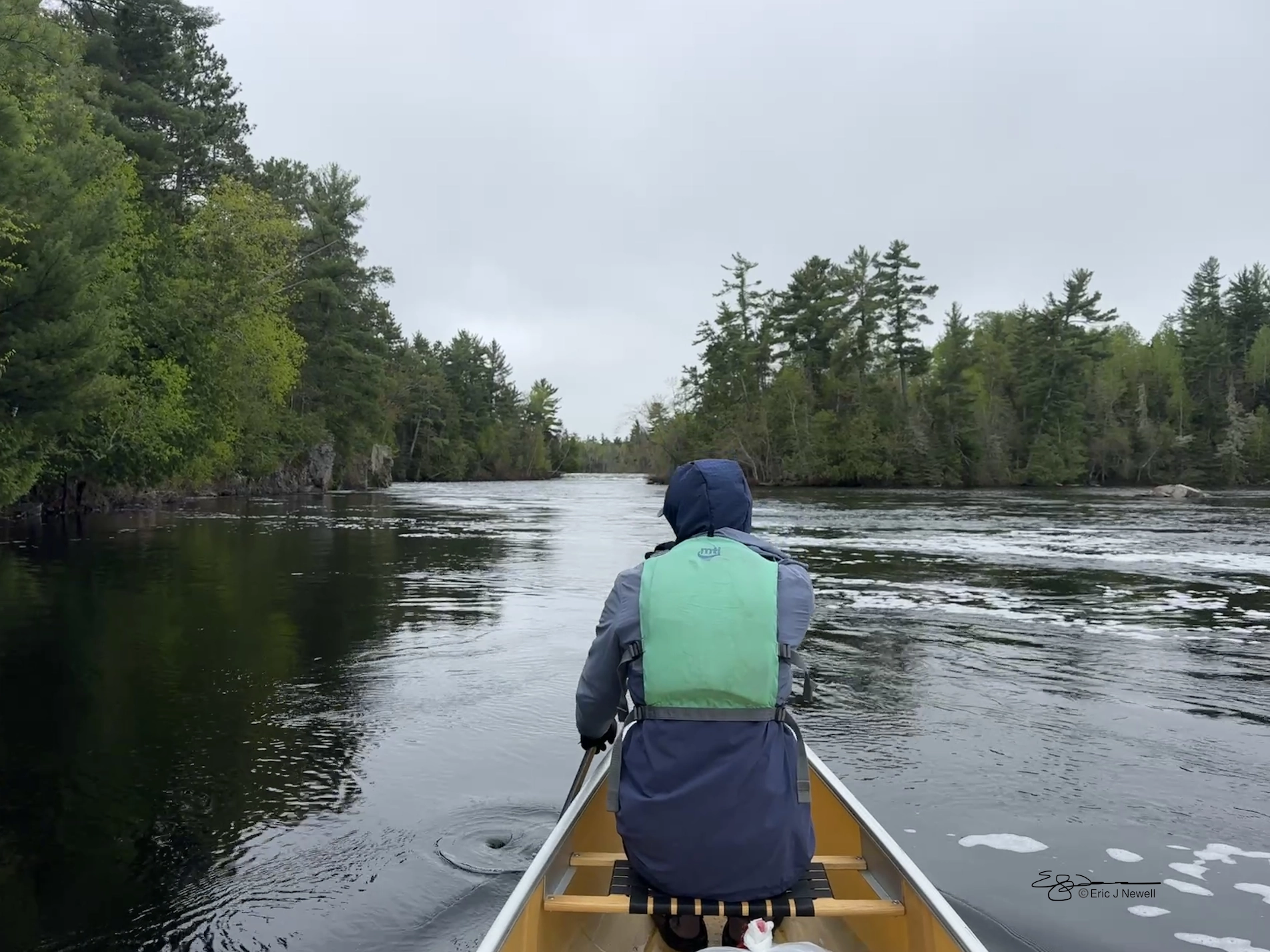 Click for a larger view in a new tab or window Nate Newell pulling in front of canoe Courtesy & Copyright Eric Newell